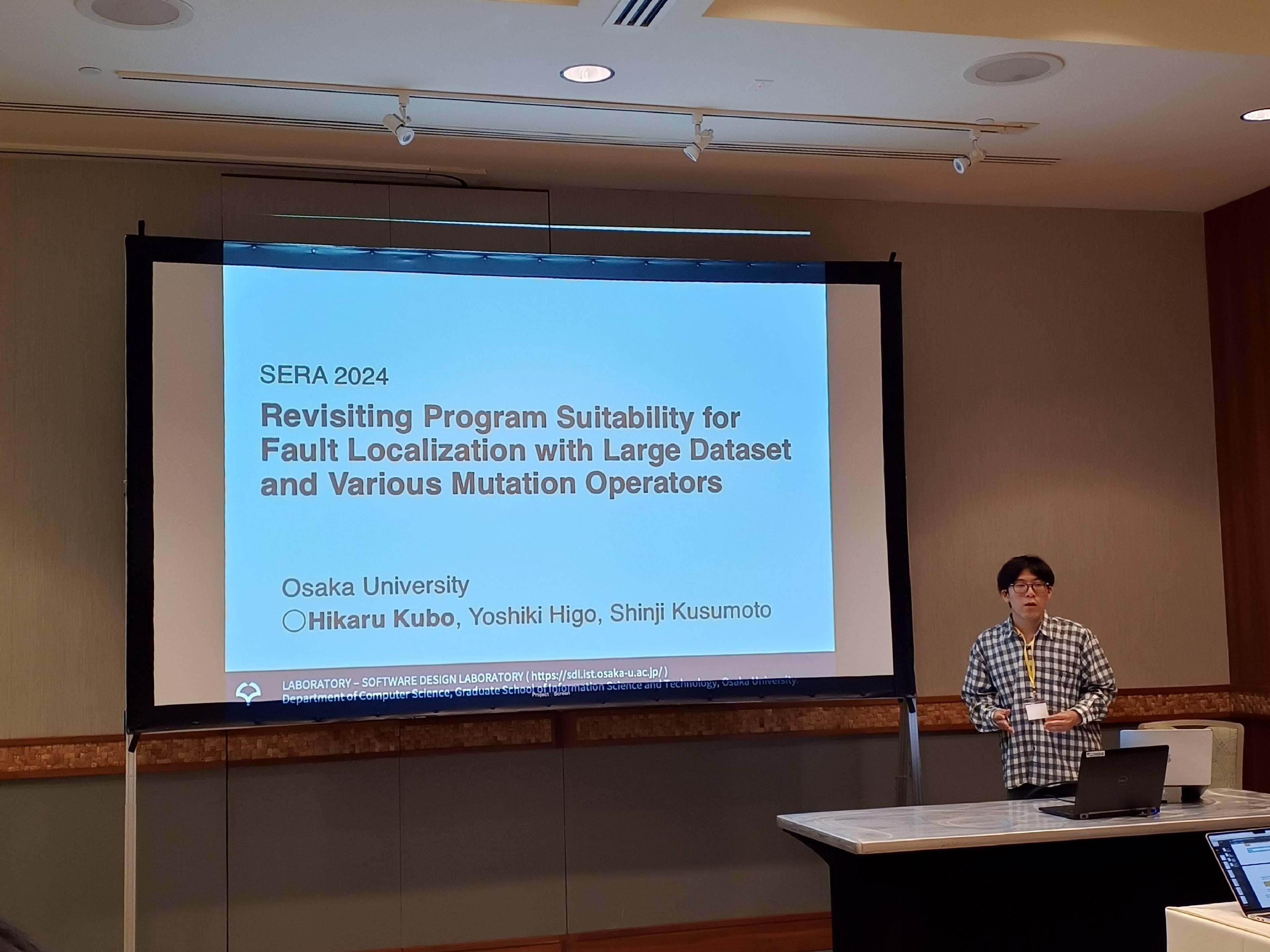 久保 光生さんは、“<a href="/publications/771" className="not-prose underline text-lime-500 hover:text-red-600">Revisiting Program Suitability for Fault Localization with Large Dataset and Various Mutation Operators</a>”というタイトルで発表しました。